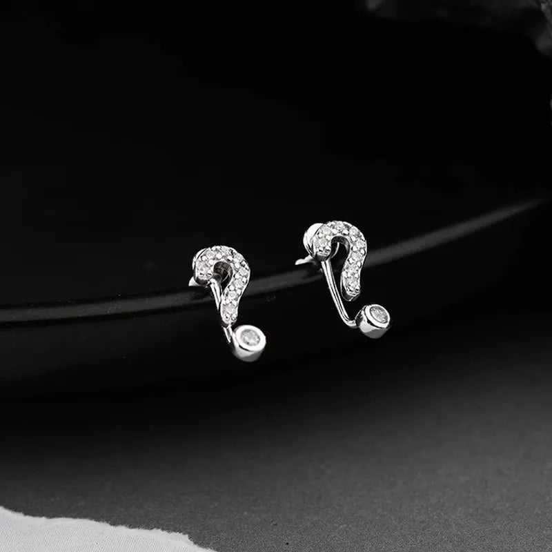 Silver Zircon Studs Earrings