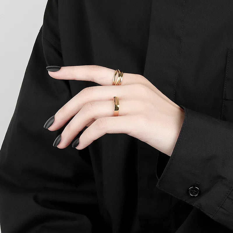 Multilayer Fashion Open Adjustable Wide Ring