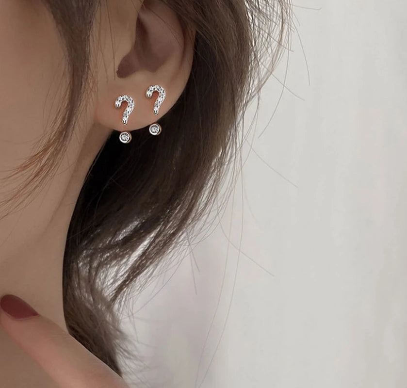 Silver Zircon Studs Earrings