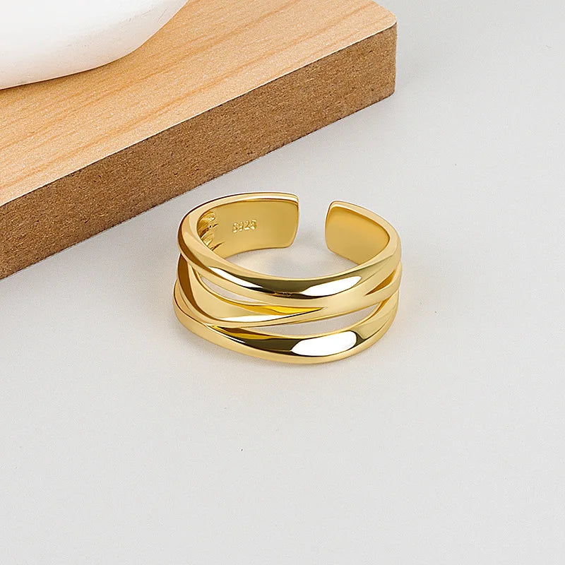 Multilayer Fashion Open Adjustable Wide Ring