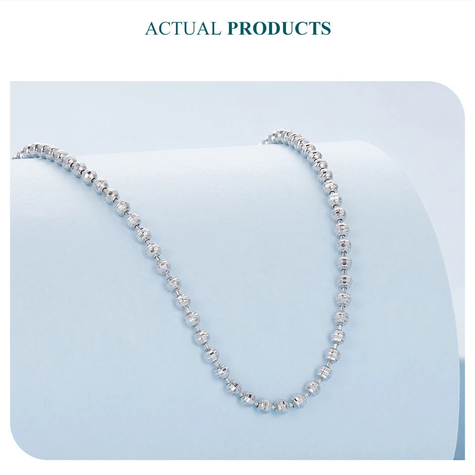 Silver Bead Ball Chain Necklace,